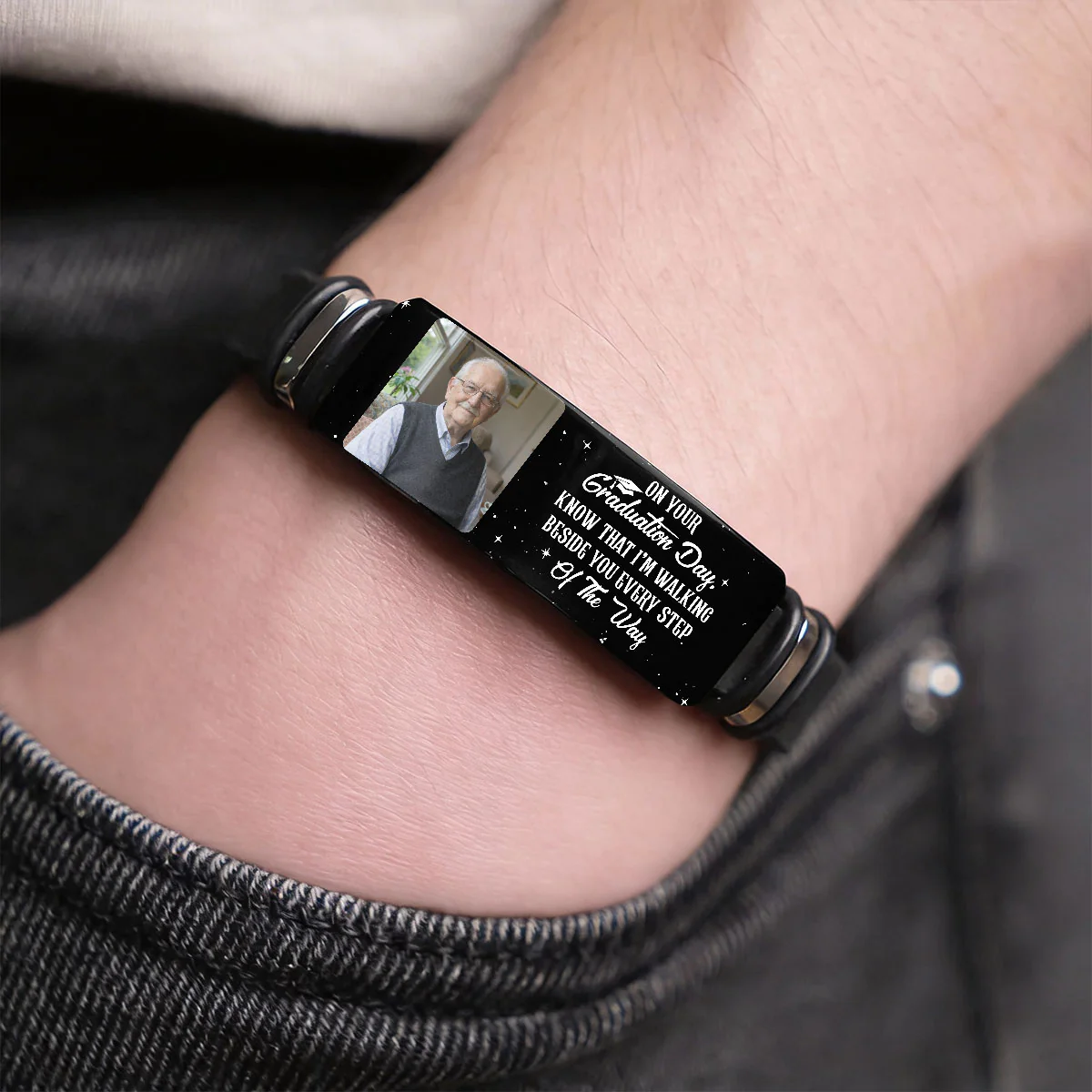 Know That I'm Walking Beside You Every Step Of The Way - Personalized Bracelet - Image 5