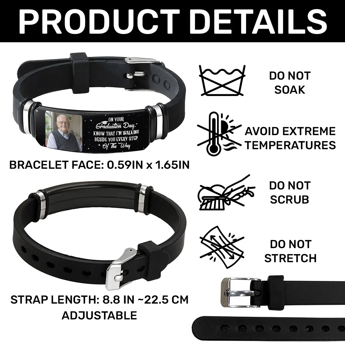 Know That I'm Walking Beside You Every Step Of The Way - Personalized Bracelet - Image 7
