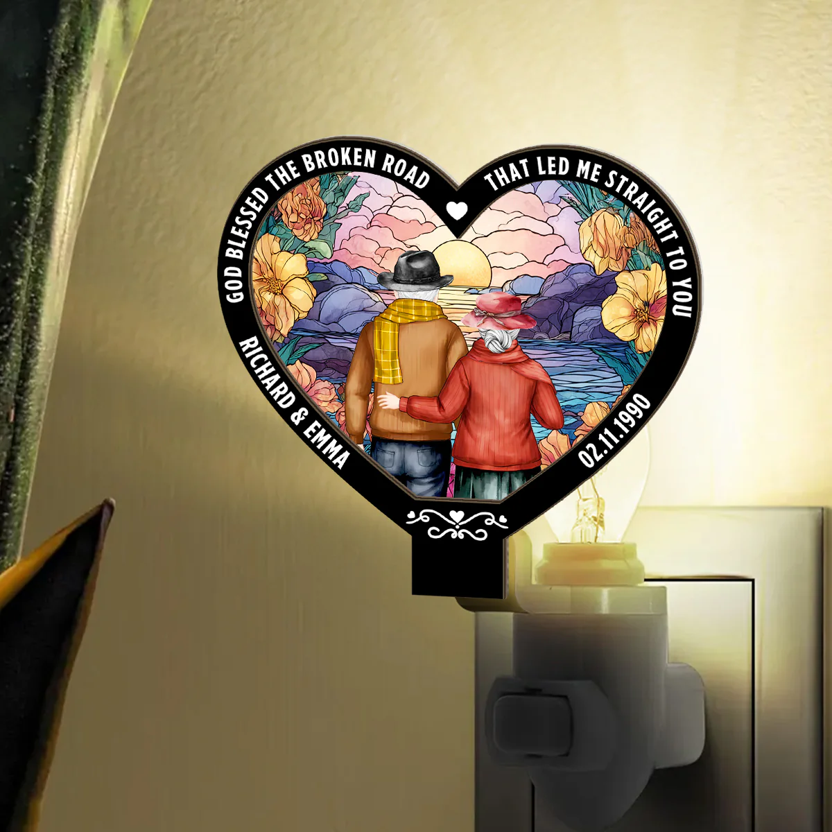Led Me Straight To You - Personalized Plug-in Night Light - Image 3