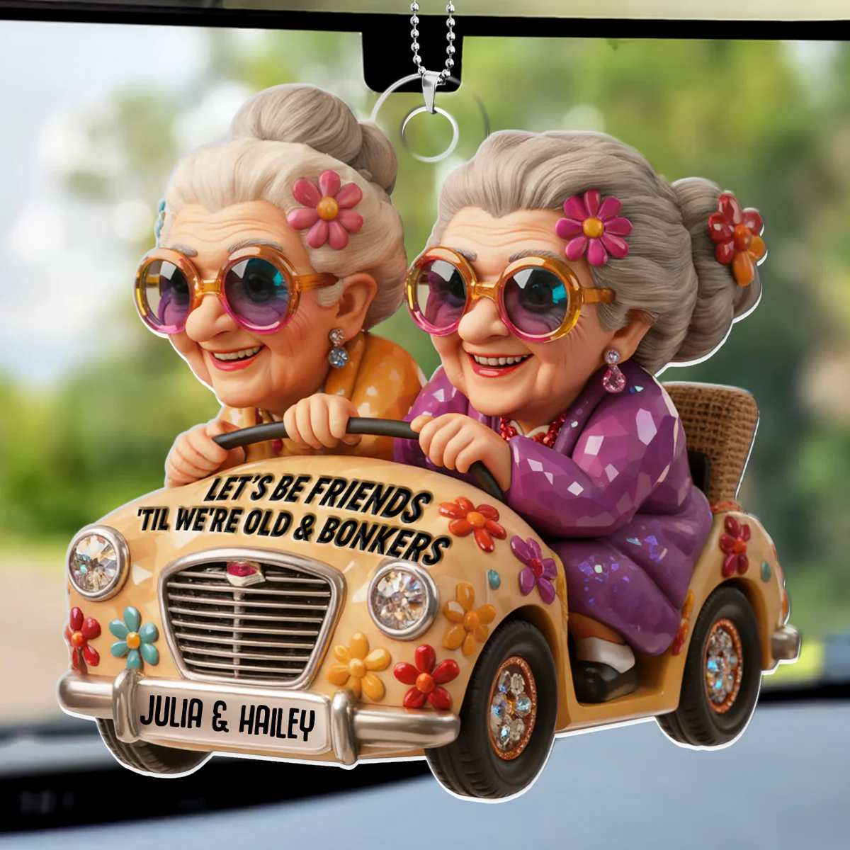 Let's Be Friends 'Til We're Old And Bonkers - Personalized Car Acrylic Hanging Ornament