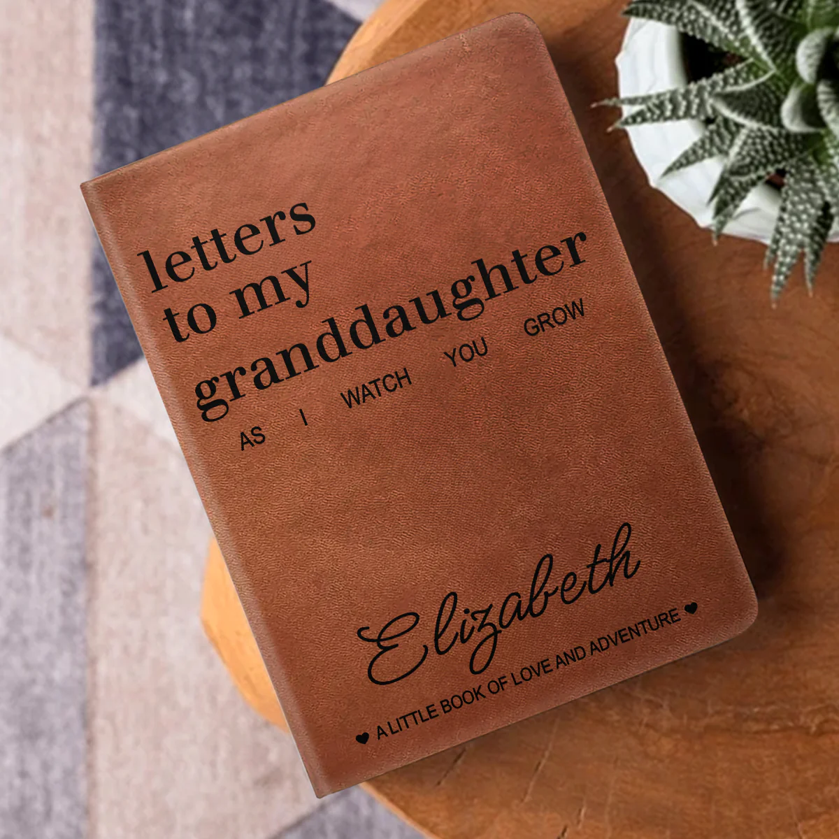 Letters To My Loving Grandchild - Personalized Leather Cover Notebook - Image 3