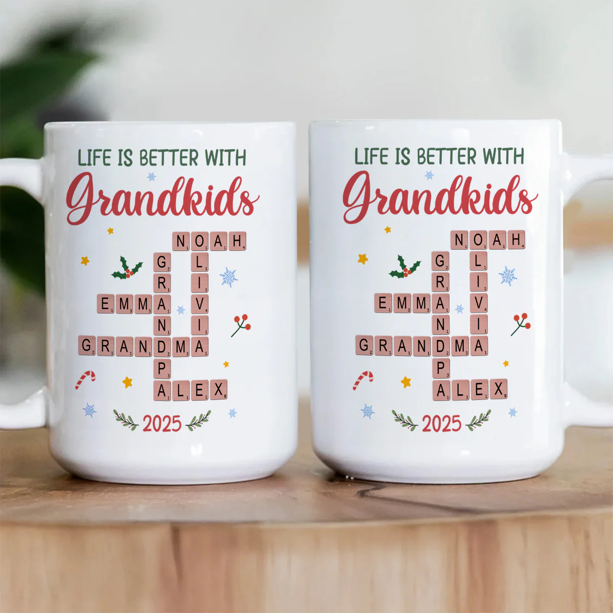 Life Is Better With Grandkids - Personalized Ceramic Coffee Mug - Image 3