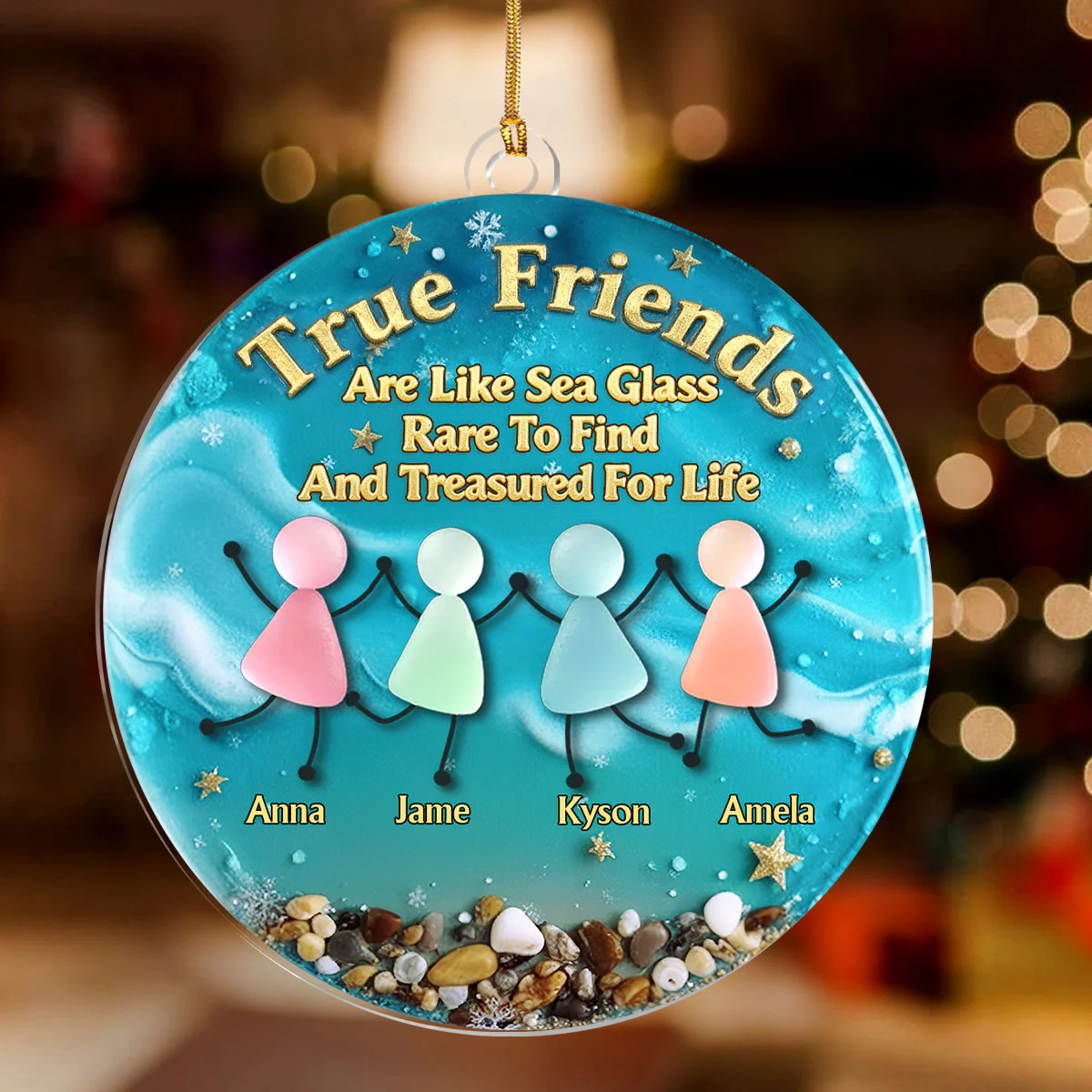 Lifetime Friendship - Personalized 1-Layer Acrylic Ornament - Image 2