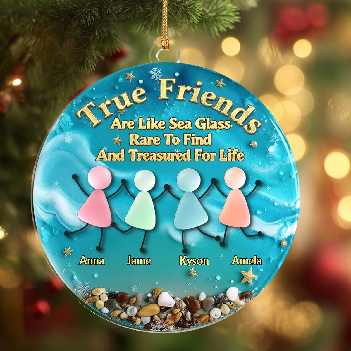 Lifetime Friendship - Personalized 1-Layer Acrylic Ornament - Image 4
