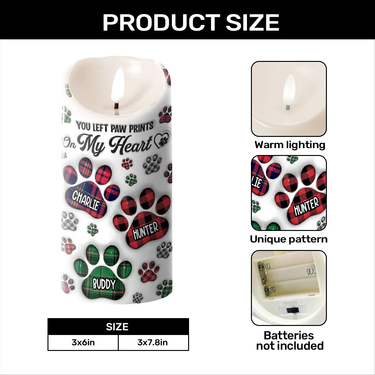Light Of My Heart - Personalized Flameless LED Candle - Image 5