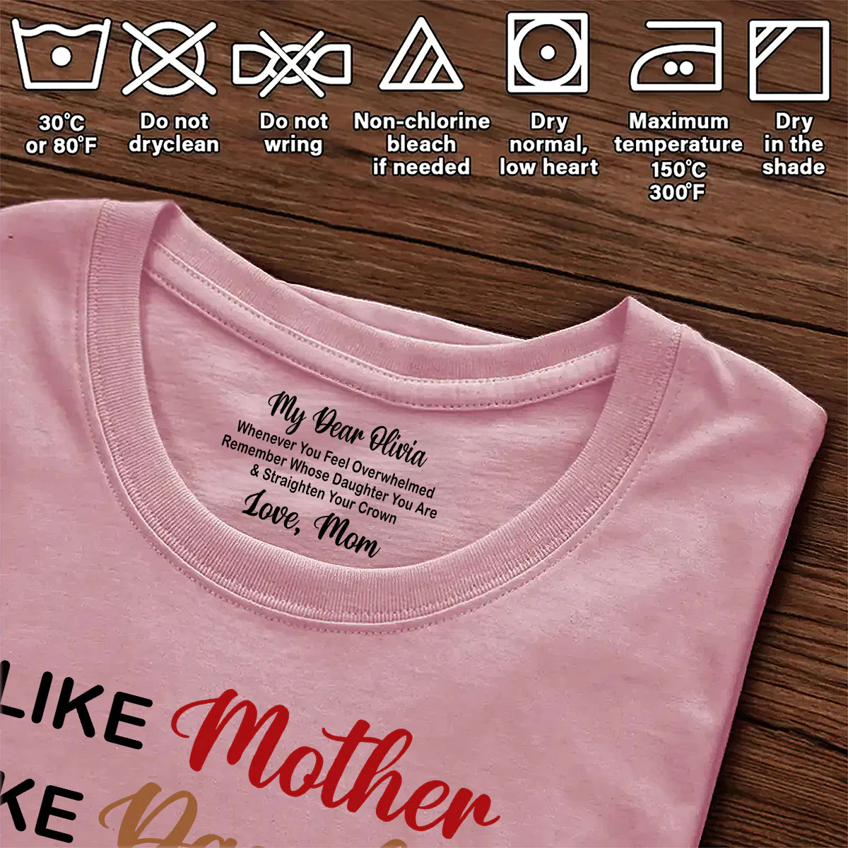 Like Mother Like Daughter - Personalized Shirt With Design Inner Neck And Front - Image 6