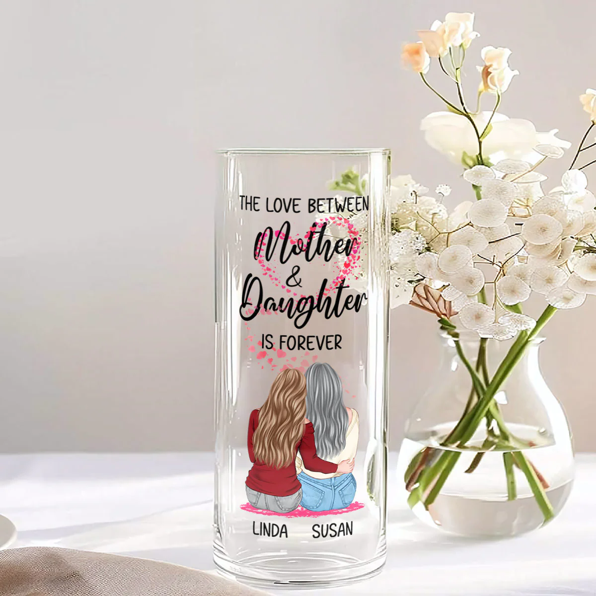 Linked By Love, Forever And Always - Personalized Glass Vase - Image 3
