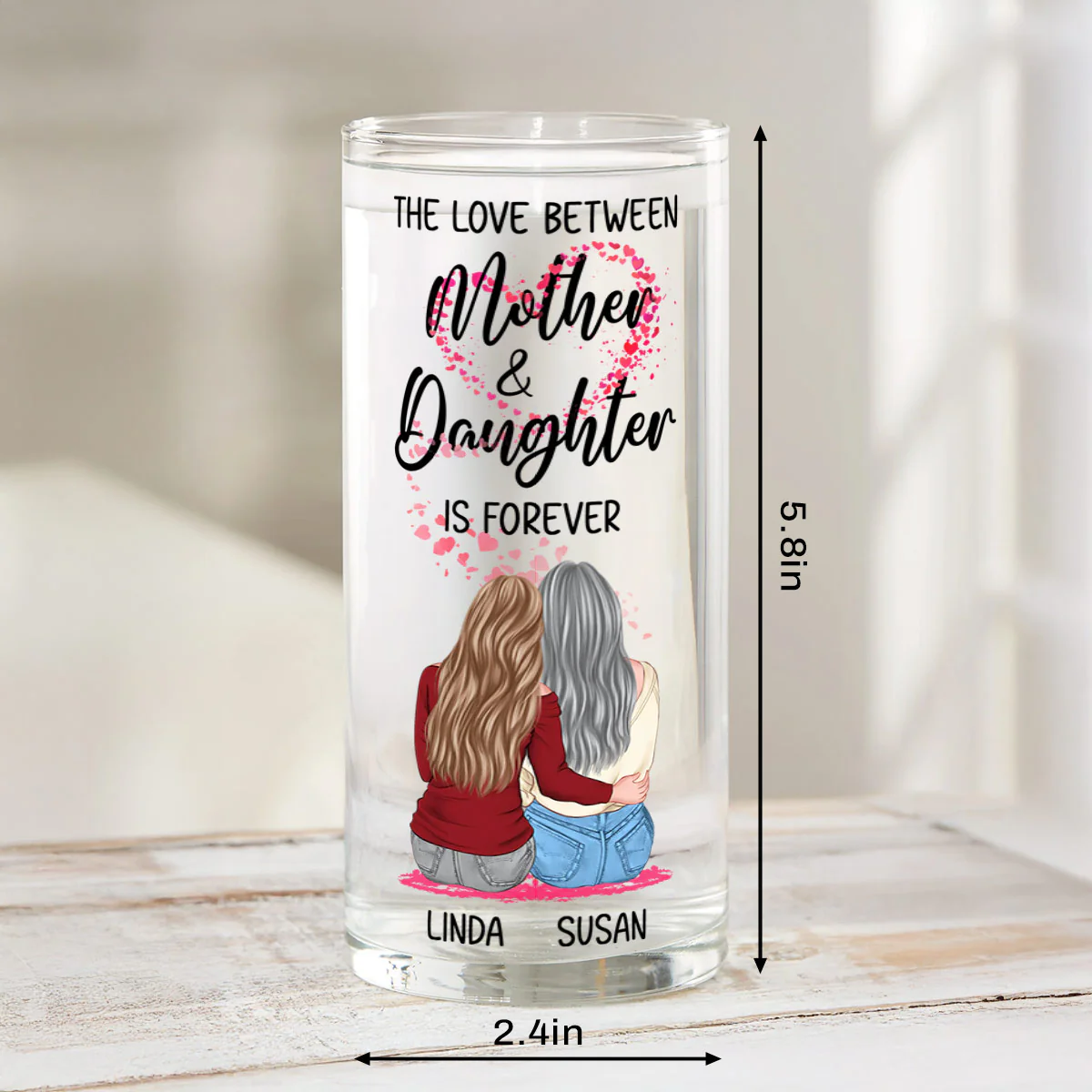 Linked By Love, Forever And Always - Personalized Glass Vase - Image 6