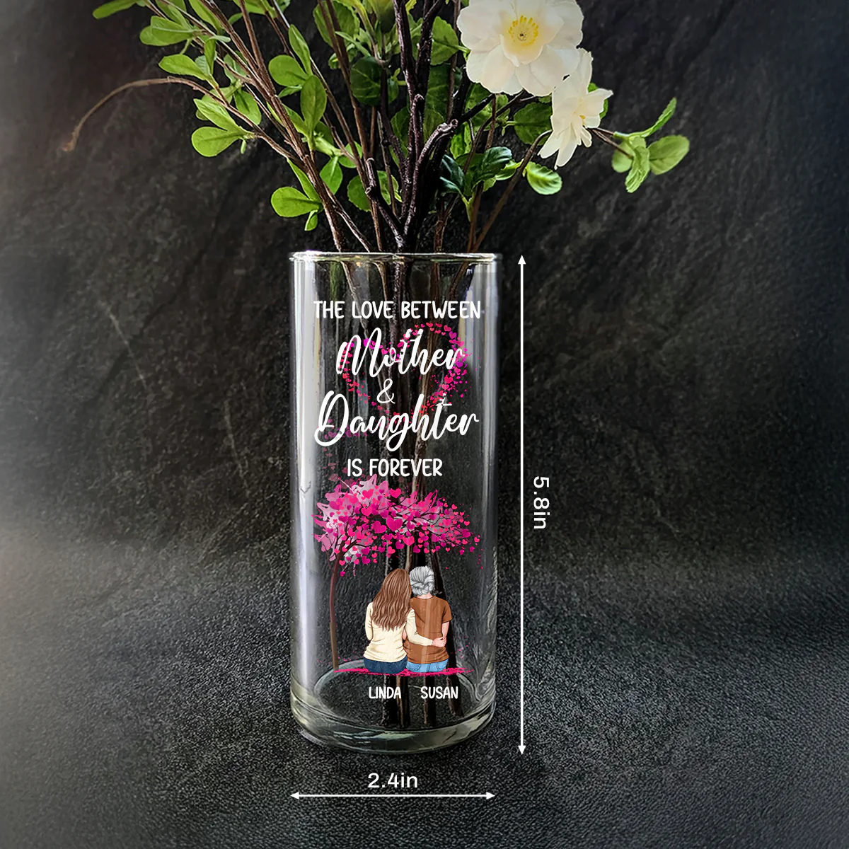 Linked By Love, Forever And Always - Personalized Glass Vase - Image 4