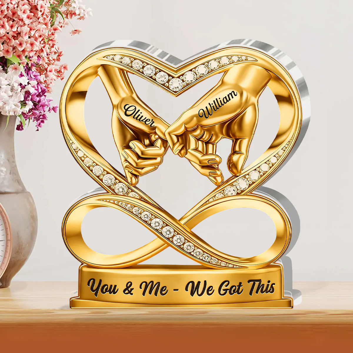Linked By Love - Personalized Custom Shaped Acrylic Plaque - Image 2