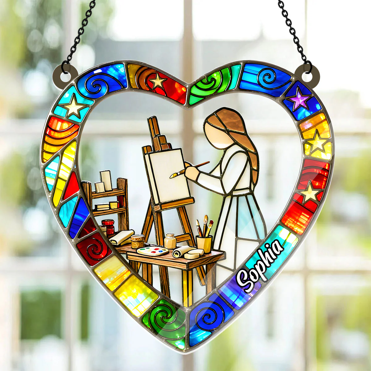Little Artist At Heart - Personalized Acrylic Suncatcher - Image 2