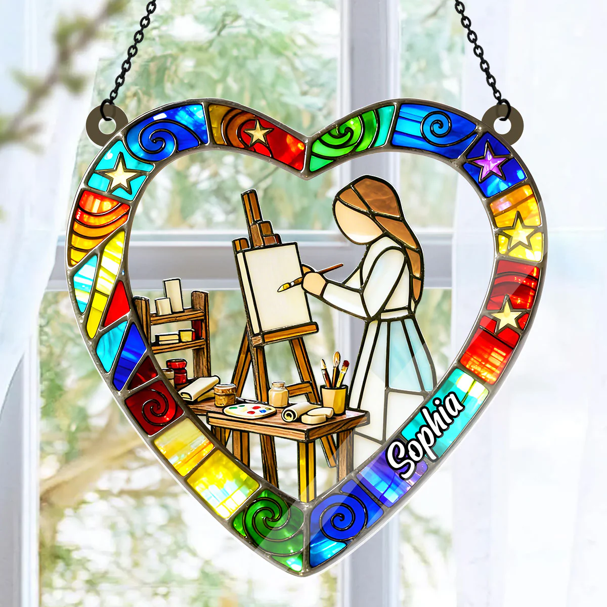 Little Artist At Heart - Personalized Acrylic Suncatcher - Image 6