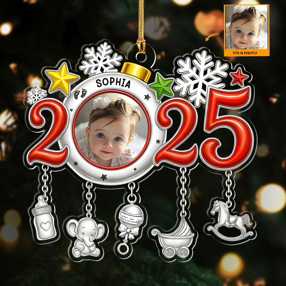 Little Baby Christmas 2025 - Personalized 1-Layer Acrylic Ornament