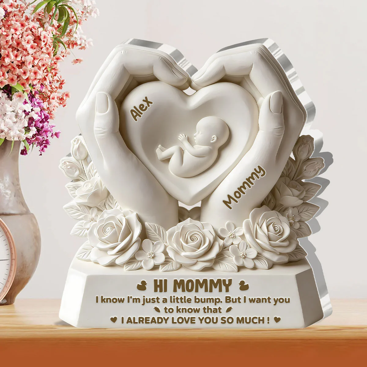 Little Bump Love Message - Personalized Custom Shaped Acrylic Plaque - Image 2