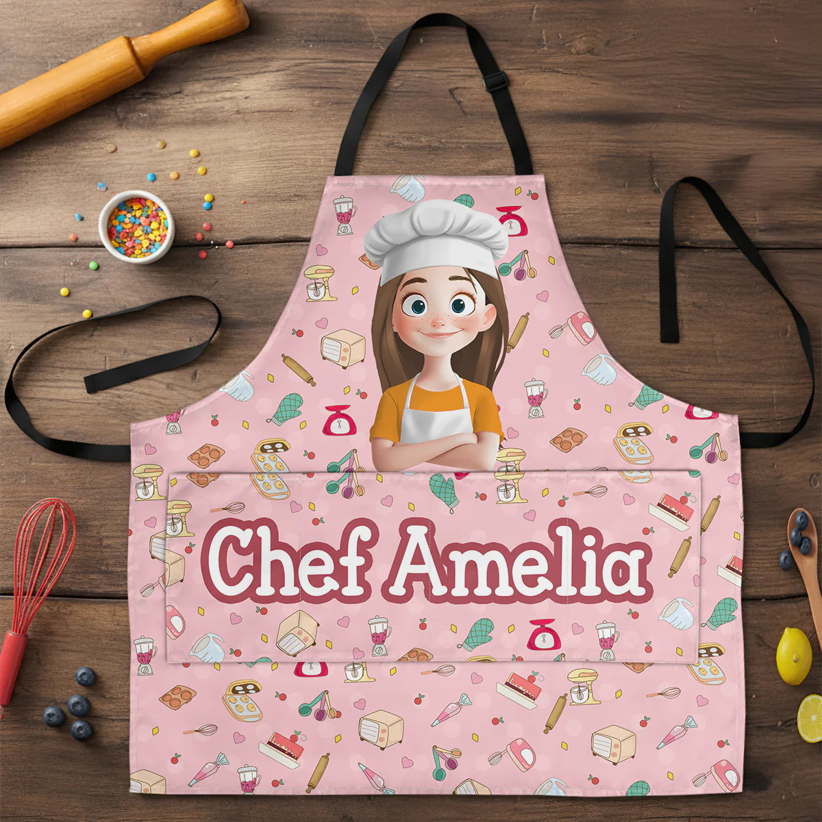 Little Chef - Personalized Kid Apron With Pocket - Image 3