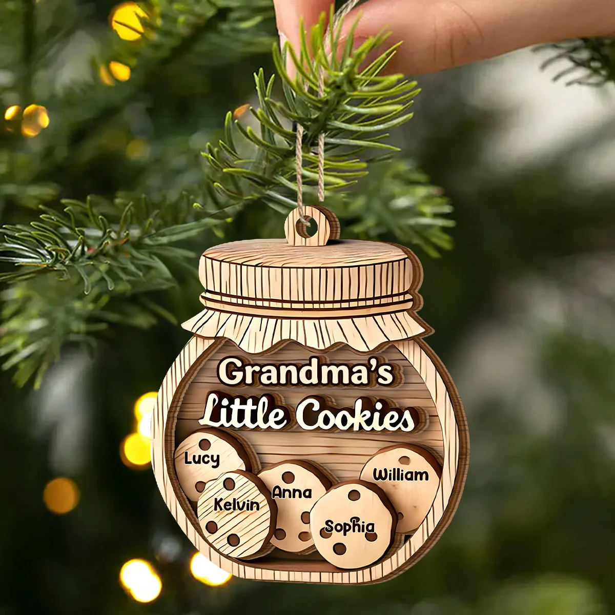 Little Cookies - Personalized 2-Layered Wooden Ornament - Image 2