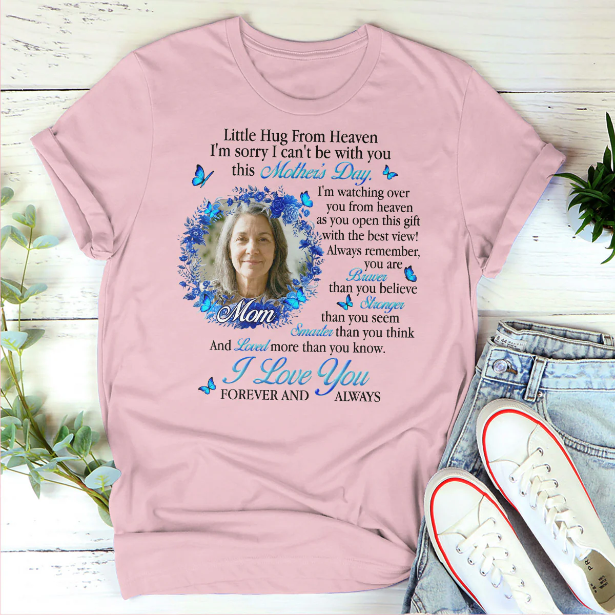 Little Hug From Heaven - Personalized 2D Unisex T-shirt - Image 3