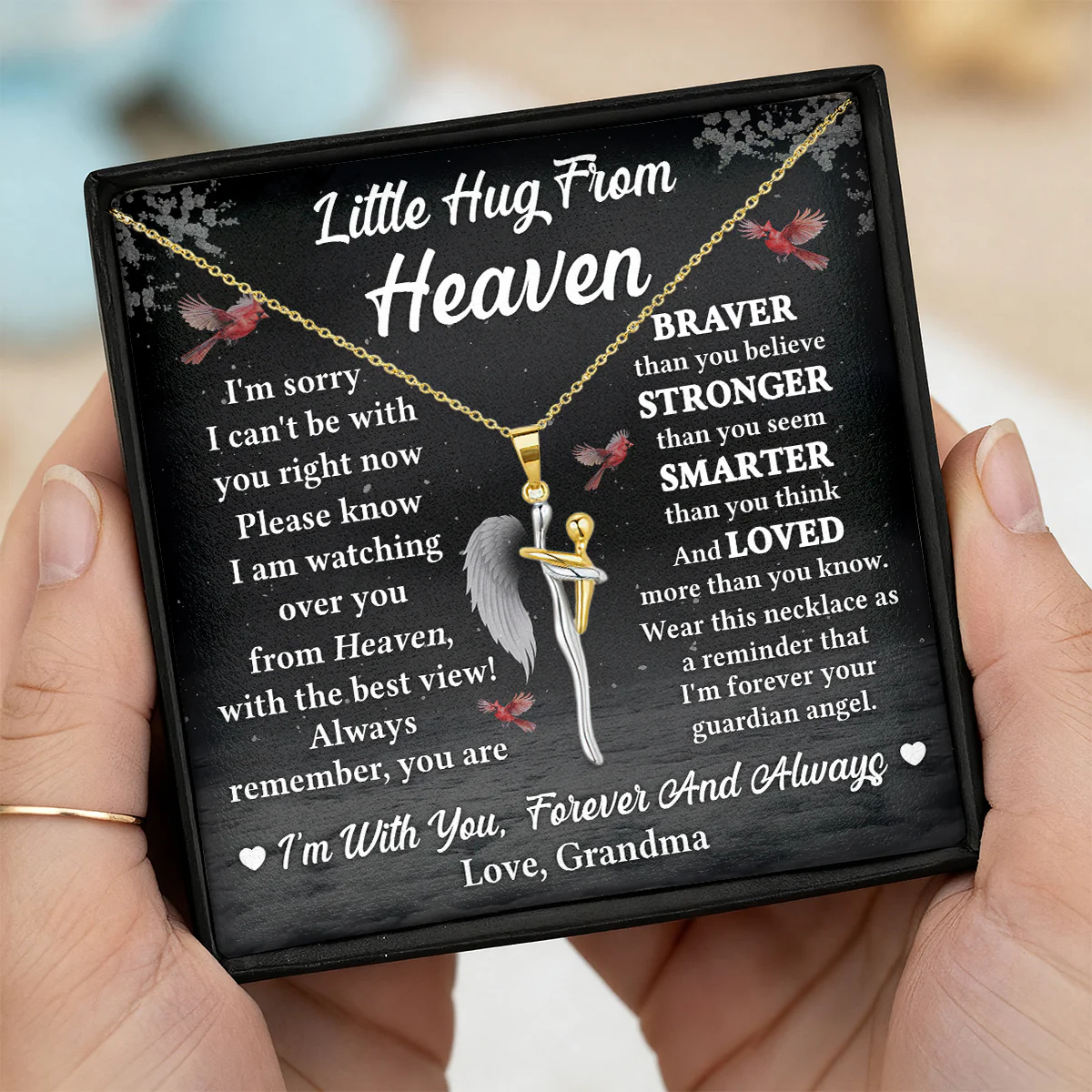Little Hug From Heaven - Personalized Hug Charm Necklace