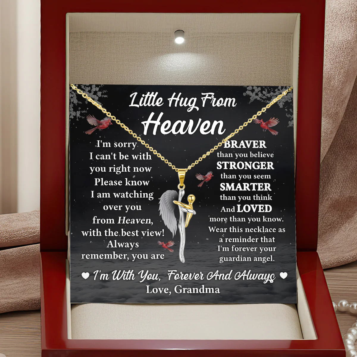 Little Hug From Heaven - Personalized Hug Charm Necklace - Image 2
