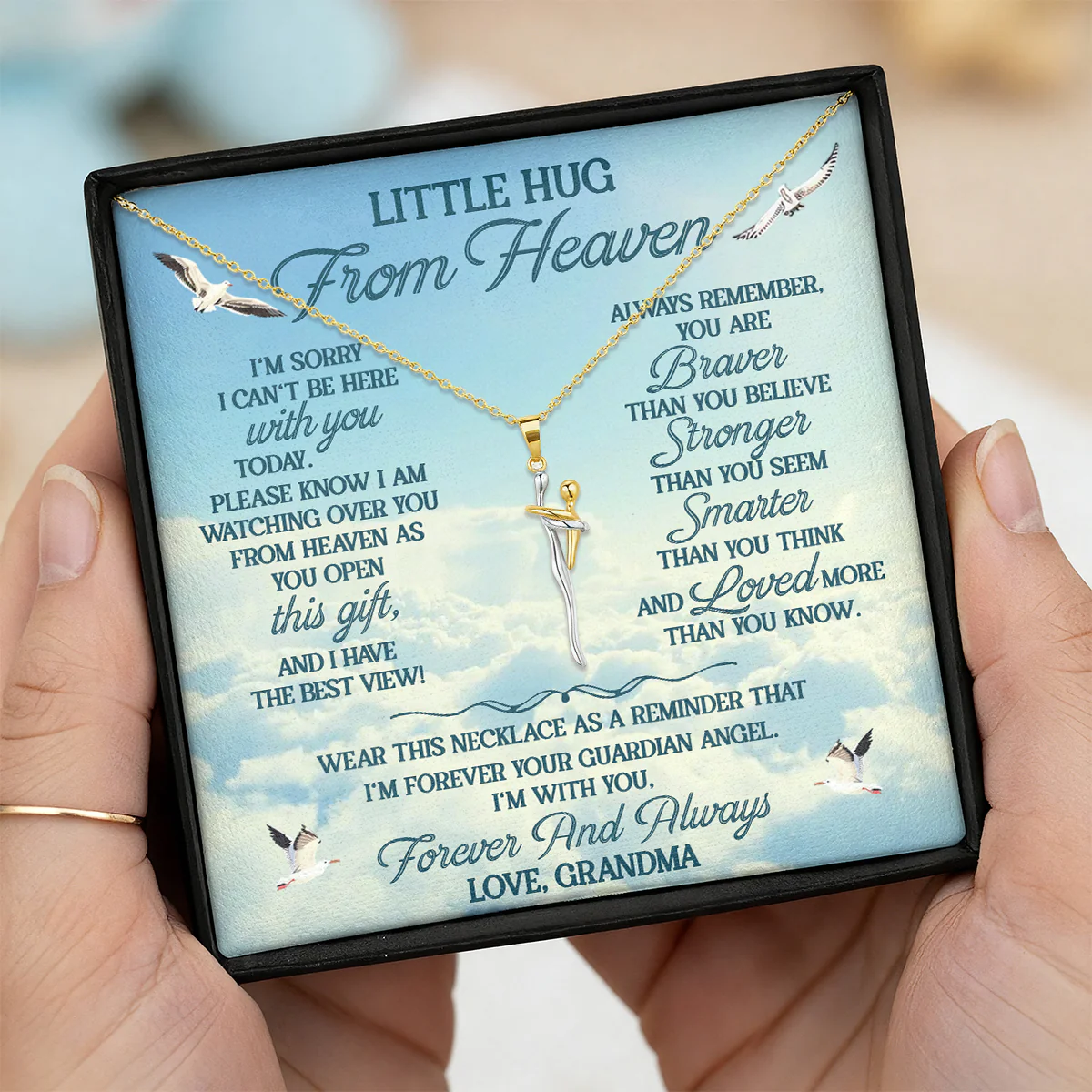 Little Hug From Heaven - Personalized Hug Charm Necklace