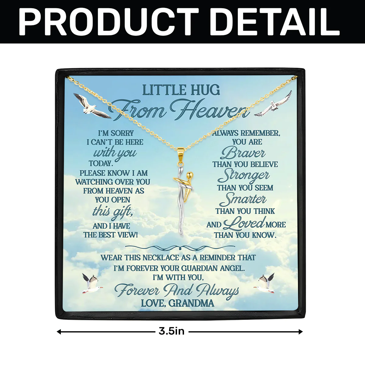 Little Hug From Heaven - Personalized Hug Charm Necklace - Image 7