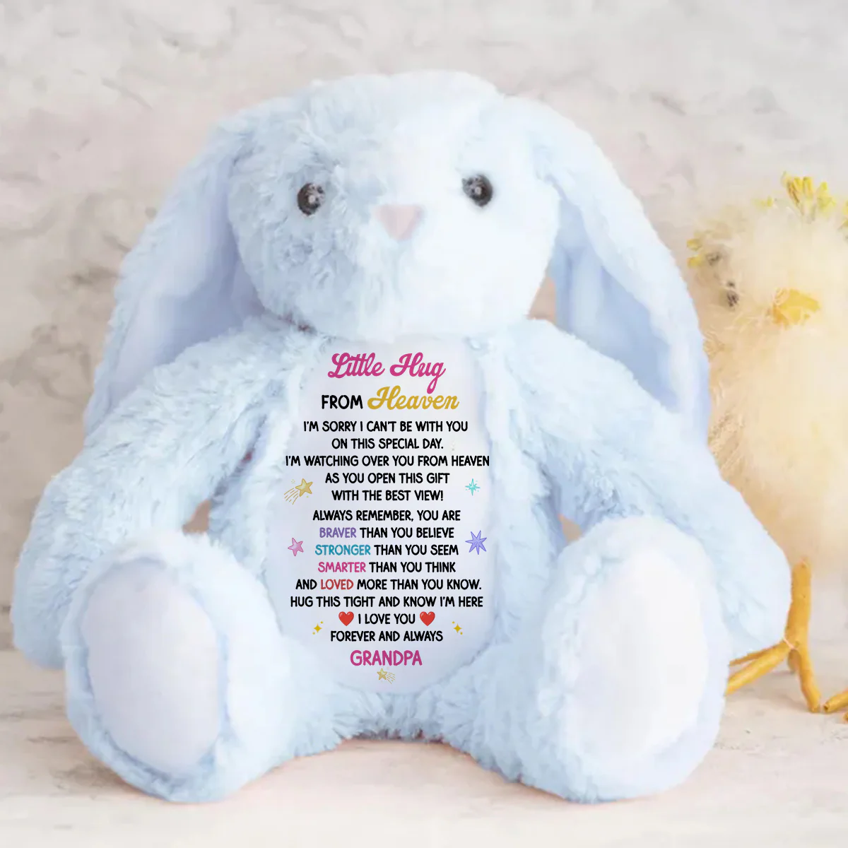 Little Hug From Heaven - Personalized Stuffed Bunny - Image 4