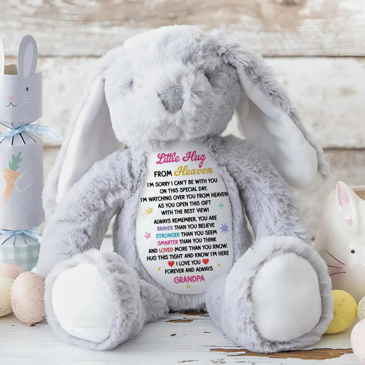 Little Hug From Heaven - Personalized Stuffed Bunny - Image 8