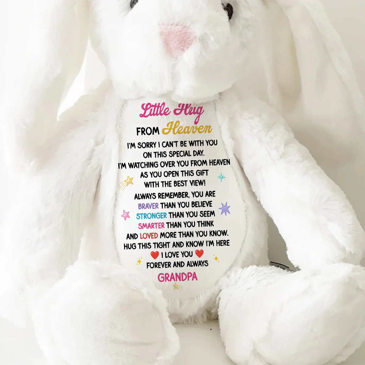 Little Hug From Heaven - Personalized Stuffed Bunny - Image 9