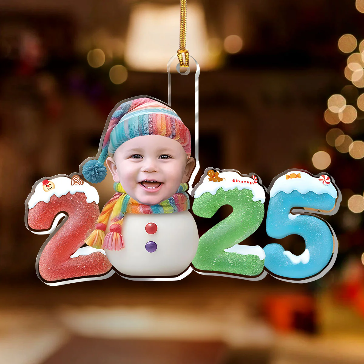 Little Santa First Christmas 2025 - Personalized 1-Layer Acrylic Ornament - Image 2