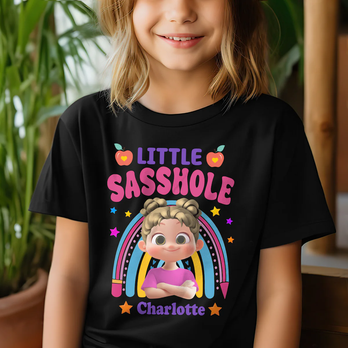 Little Sasshole - Personalized Kid T-Shirt - Image 4