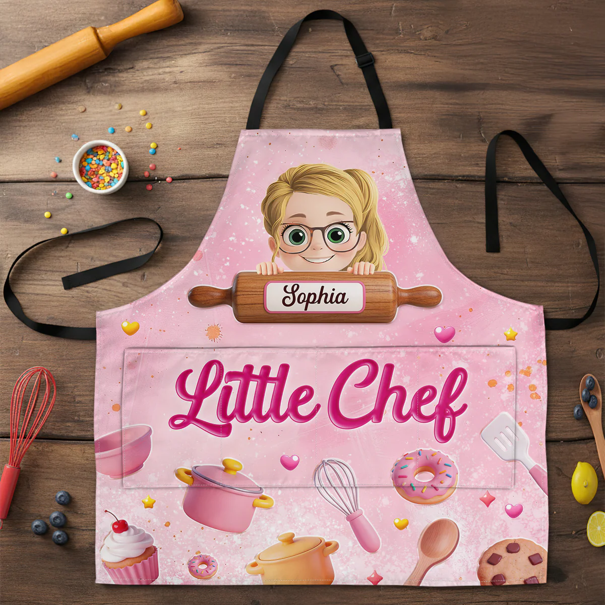 Little Sweet Kitchen - Personalized Kid Apron With Pocket - Image 3