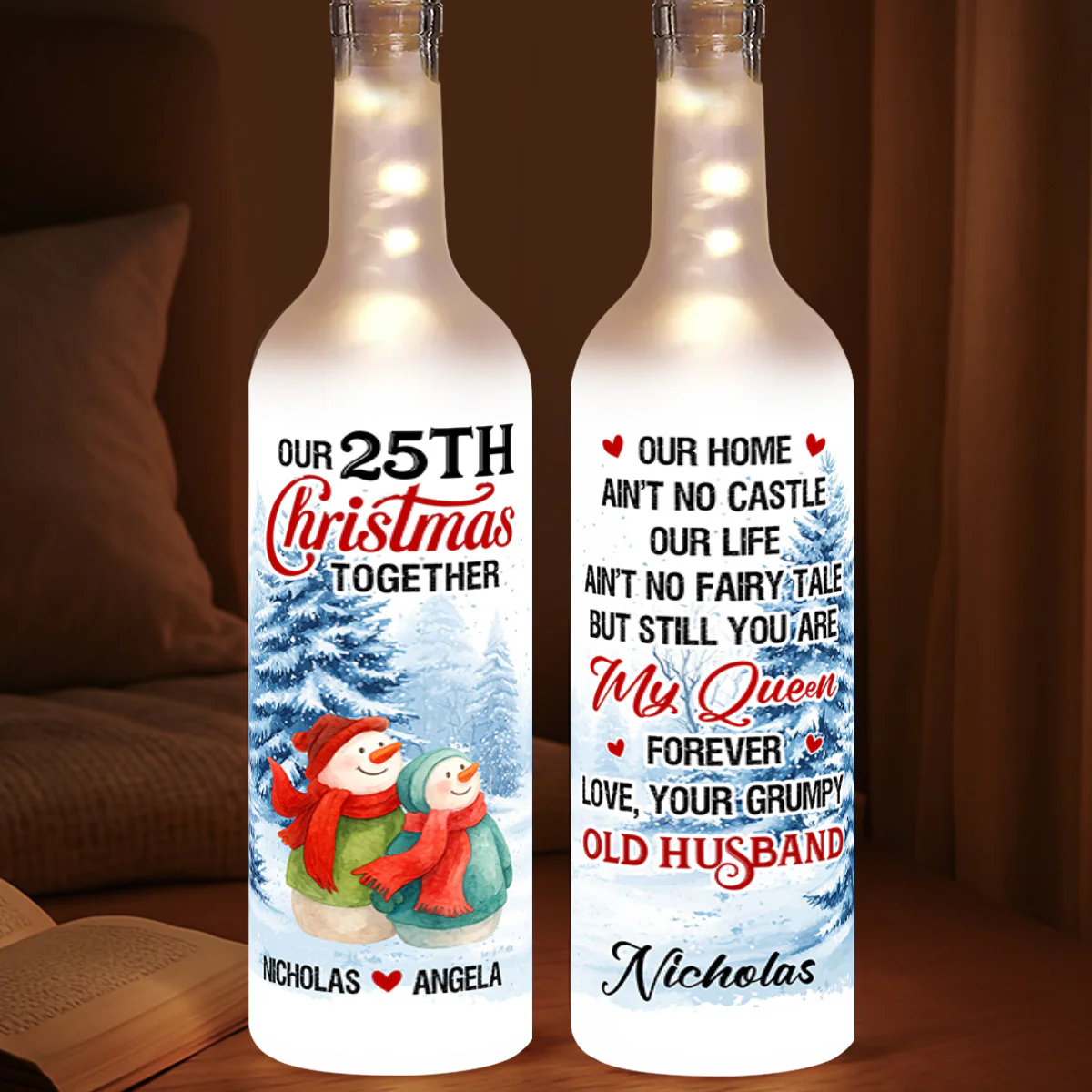 Live A Life With You - Personalized Bottle Lamp - Image 4