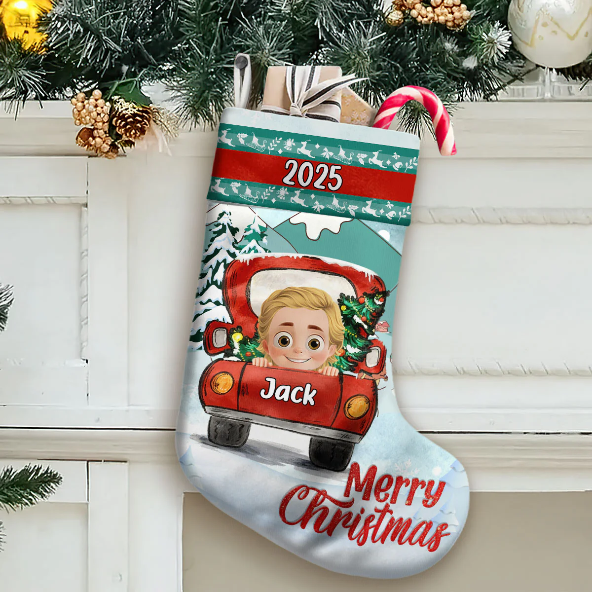 Loads Of Love Christmas Truck - Personalized Christmas Stocking - Image 2