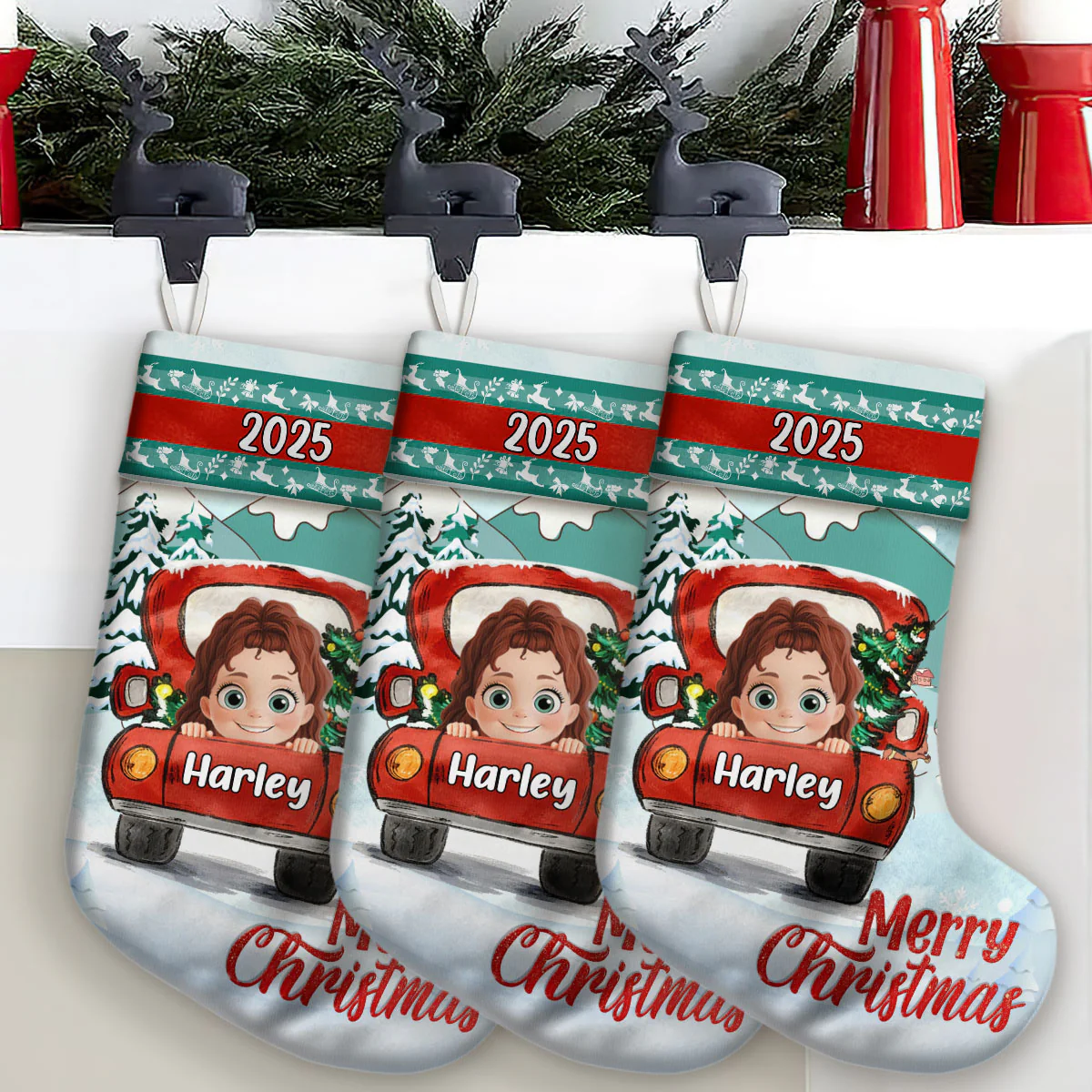 Loads Of Love Christmas Truck - Personalized Christmas Stocking - Image 4