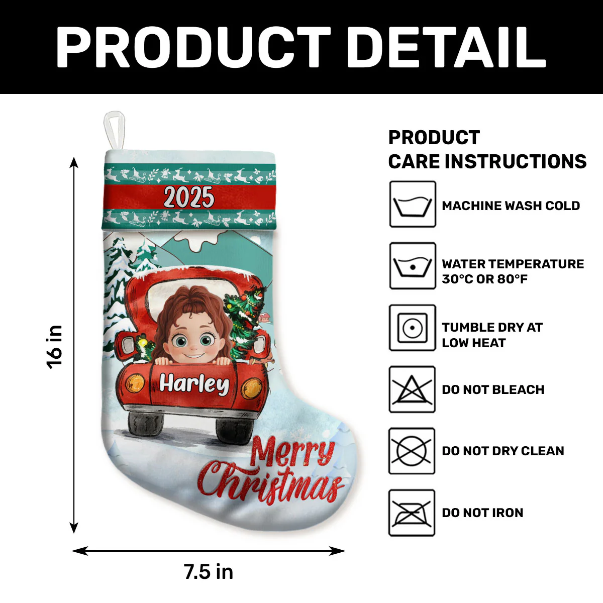 Loads Of Love Christmas Truck - Personalized Christmas Stocking - Image 5