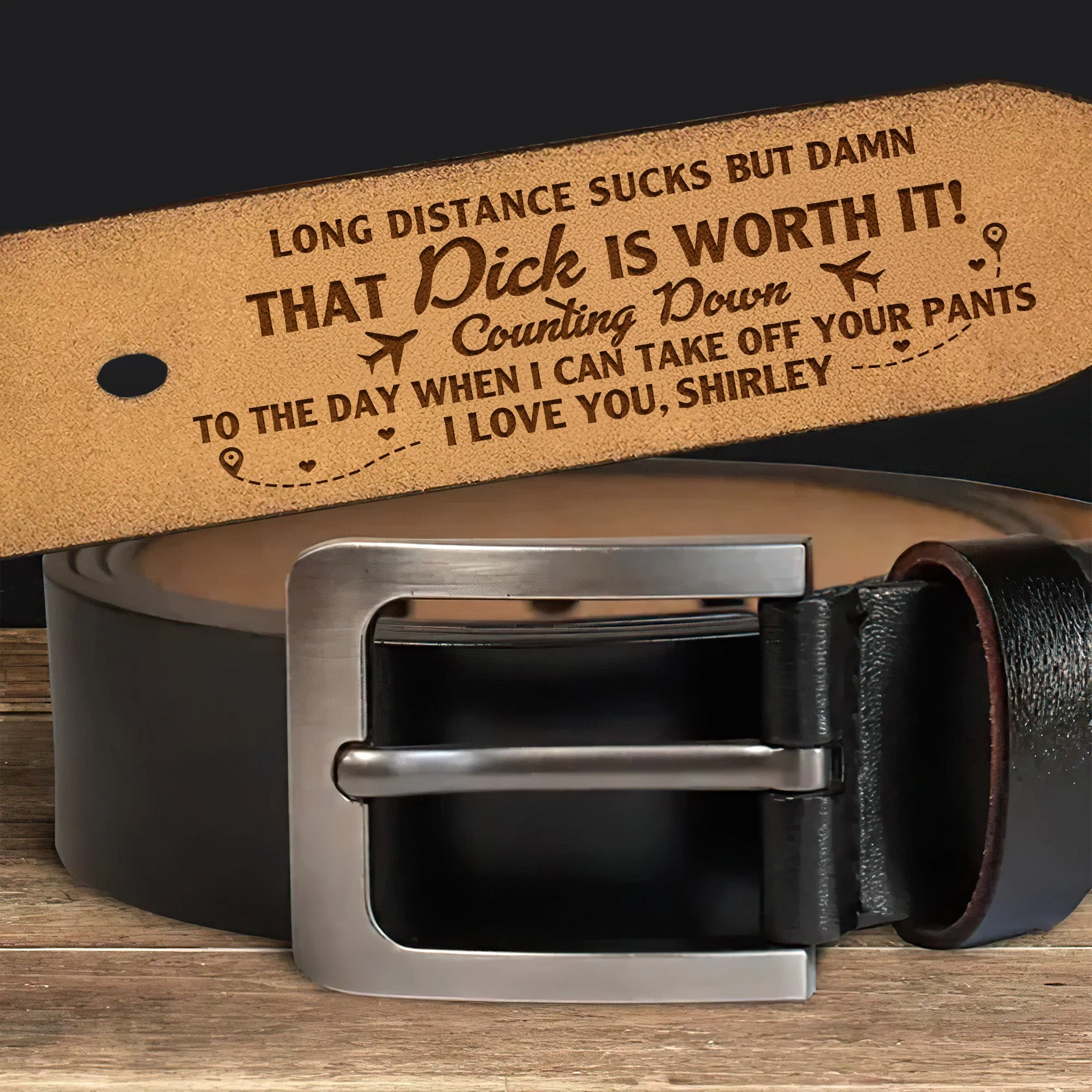 Long Distance - Personalized Engraved Leather Belt - Image 6