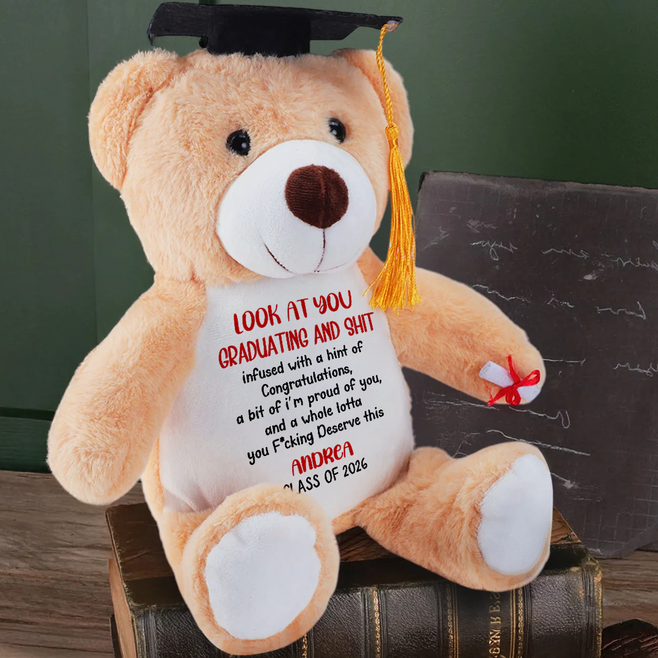 Look At You Graduating And Shit - Personalized Graduation Teddy Bear - Image 4