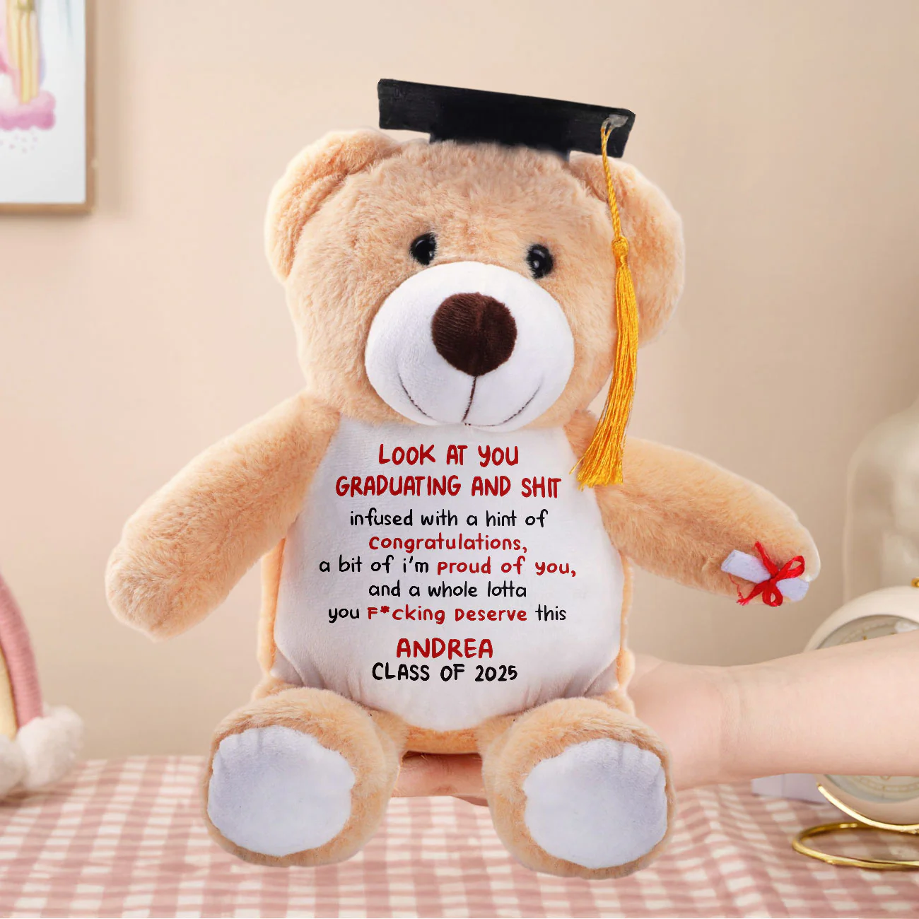 Look At You Graduating And Shit - Personalized Graduation Teddy Bear - Image 5