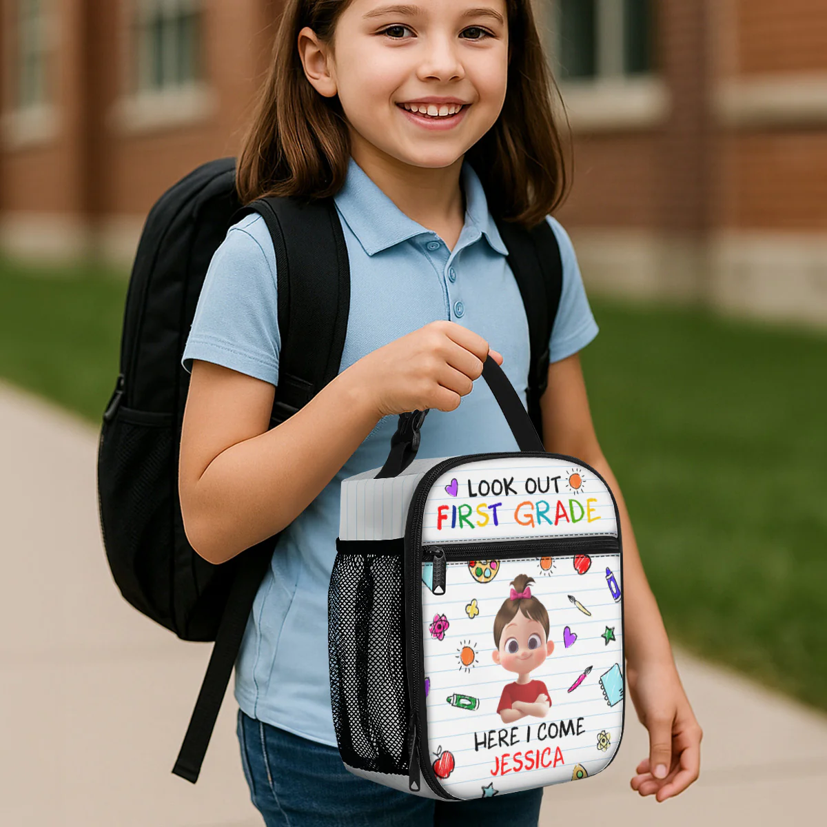 Look Out Here I Come - Personalized Lunch Bag - Image 5