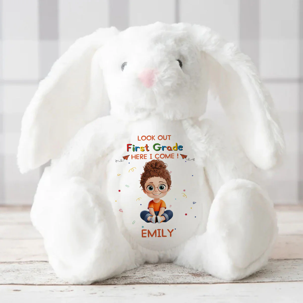 Look Out Here I Come - Personalized Stuffed Bunny - Image 3