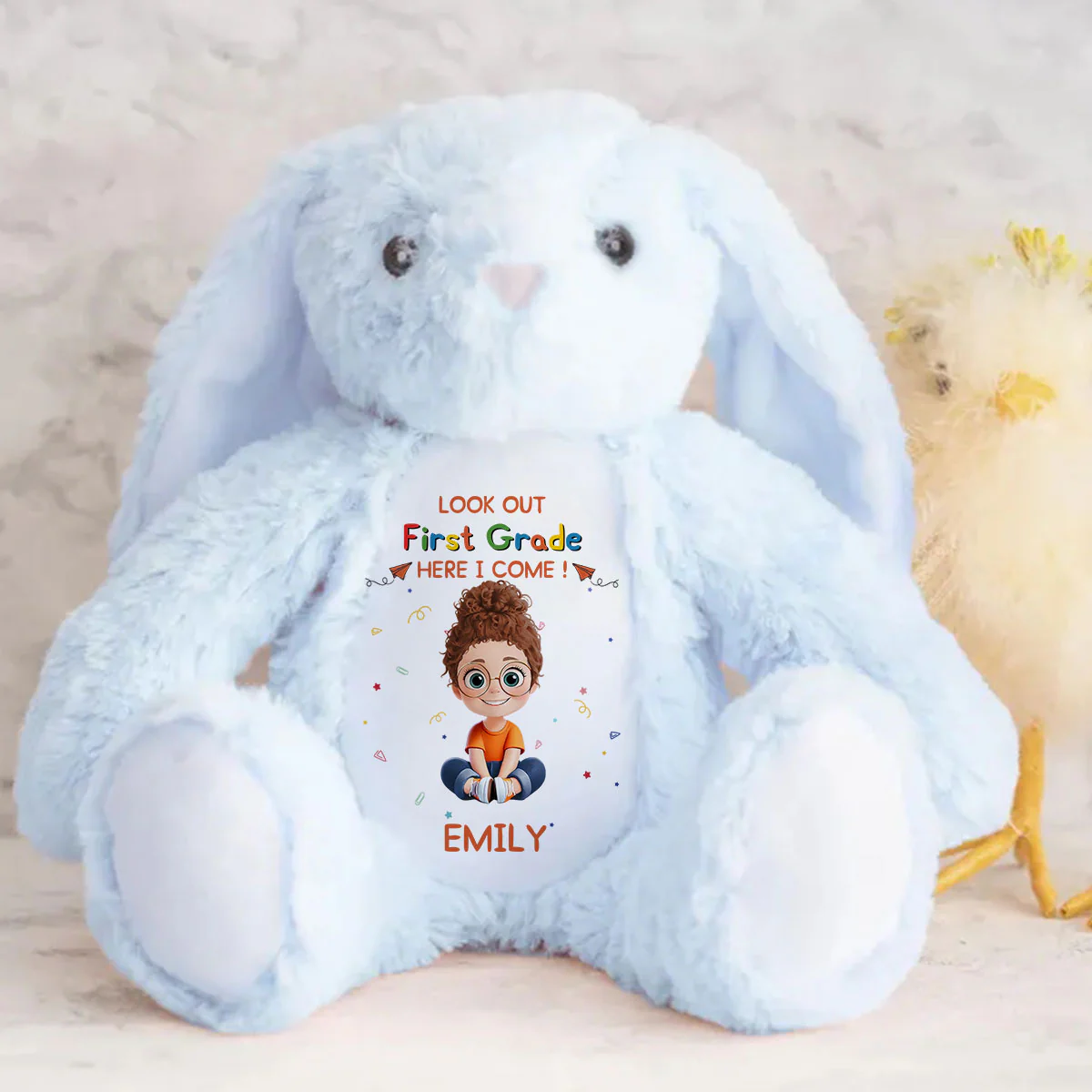 Look Out Here I Come - Personalized Stuffed Bunny - Image 4
