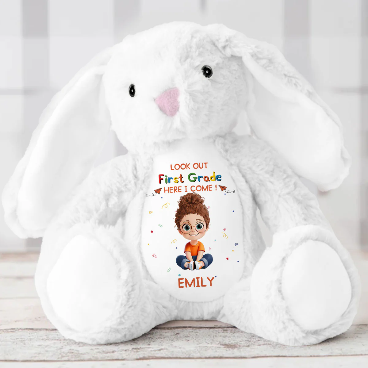 Look Out Here I Come - Personalized Stuffed Bunny - Image 5