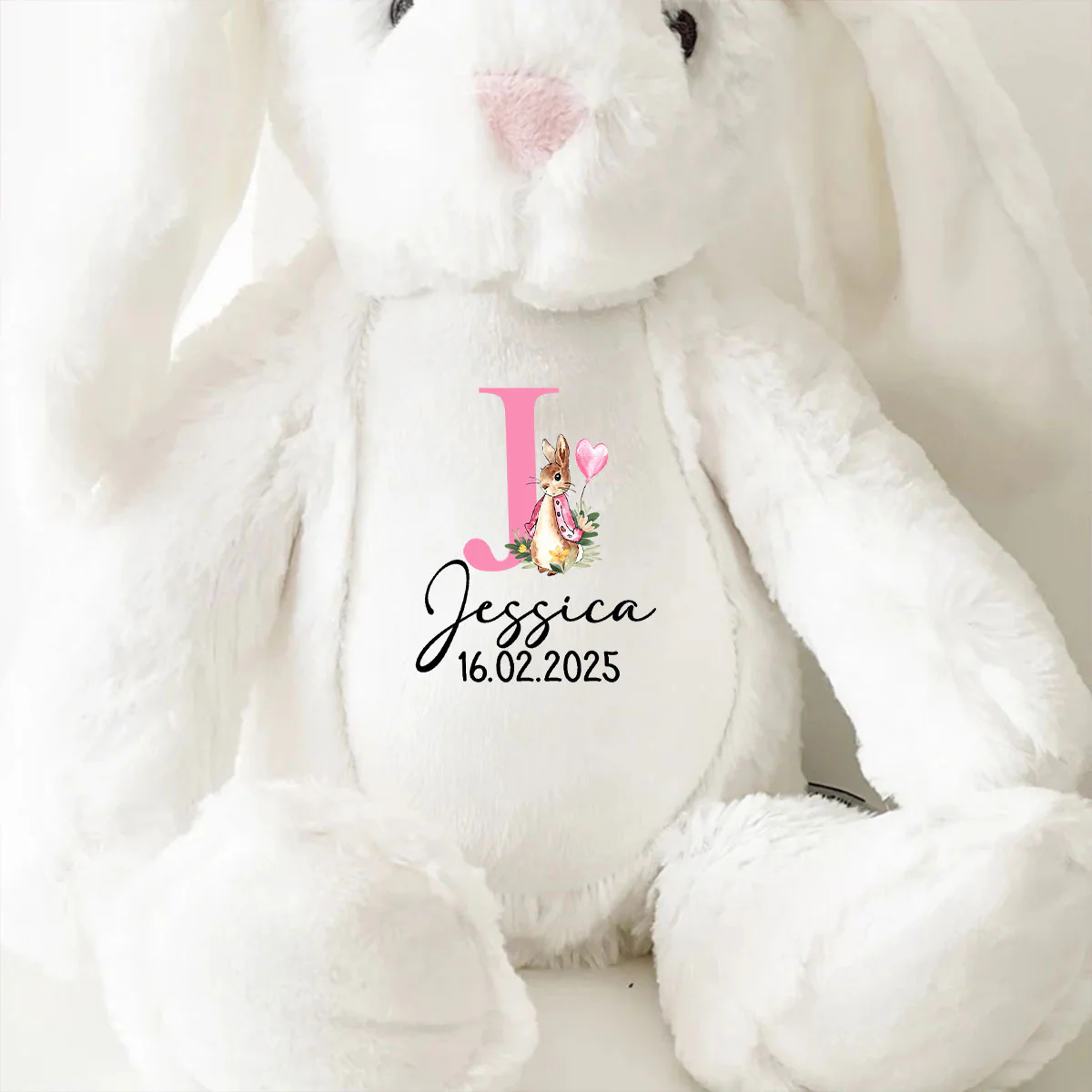 Love Baby From Grandma Initials Letter - Personalized Stuffed Bunny - Image 9
