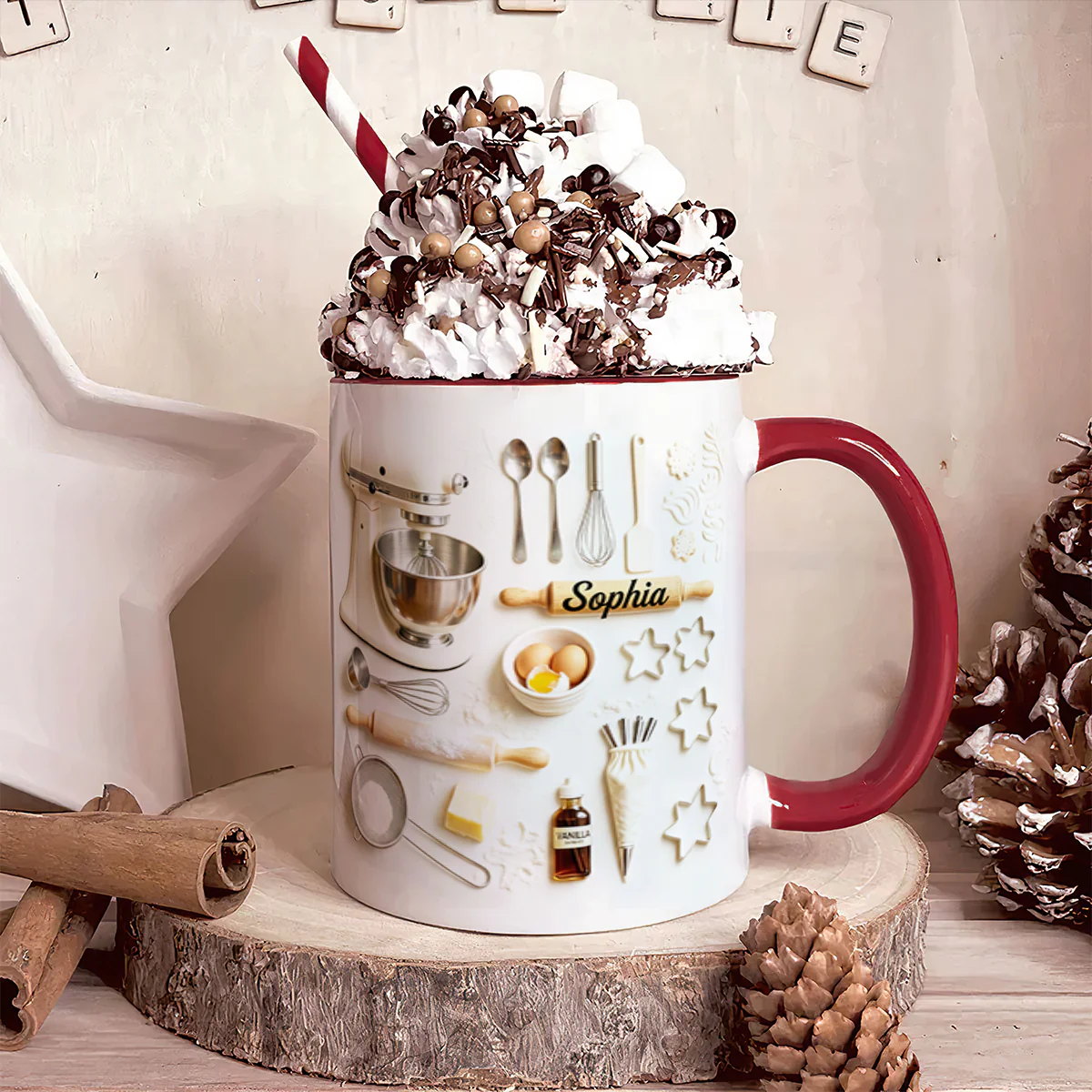 Love Baking - Personalized Accent Mug - Image 2
