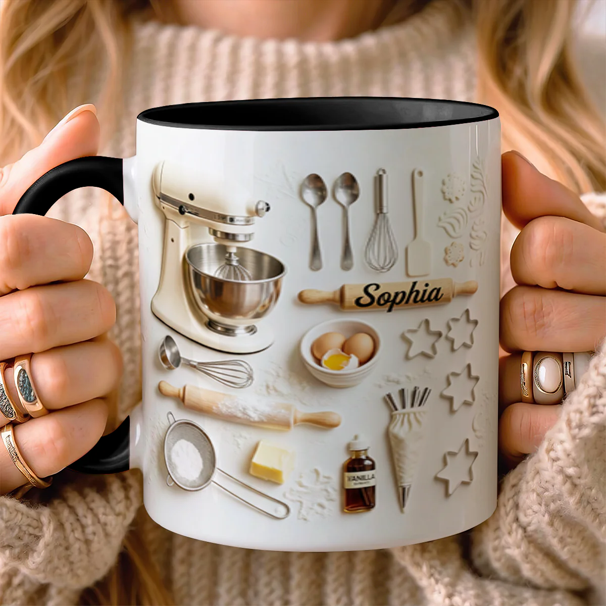 Love Baking - Personalized Accent Mug - Image 3
