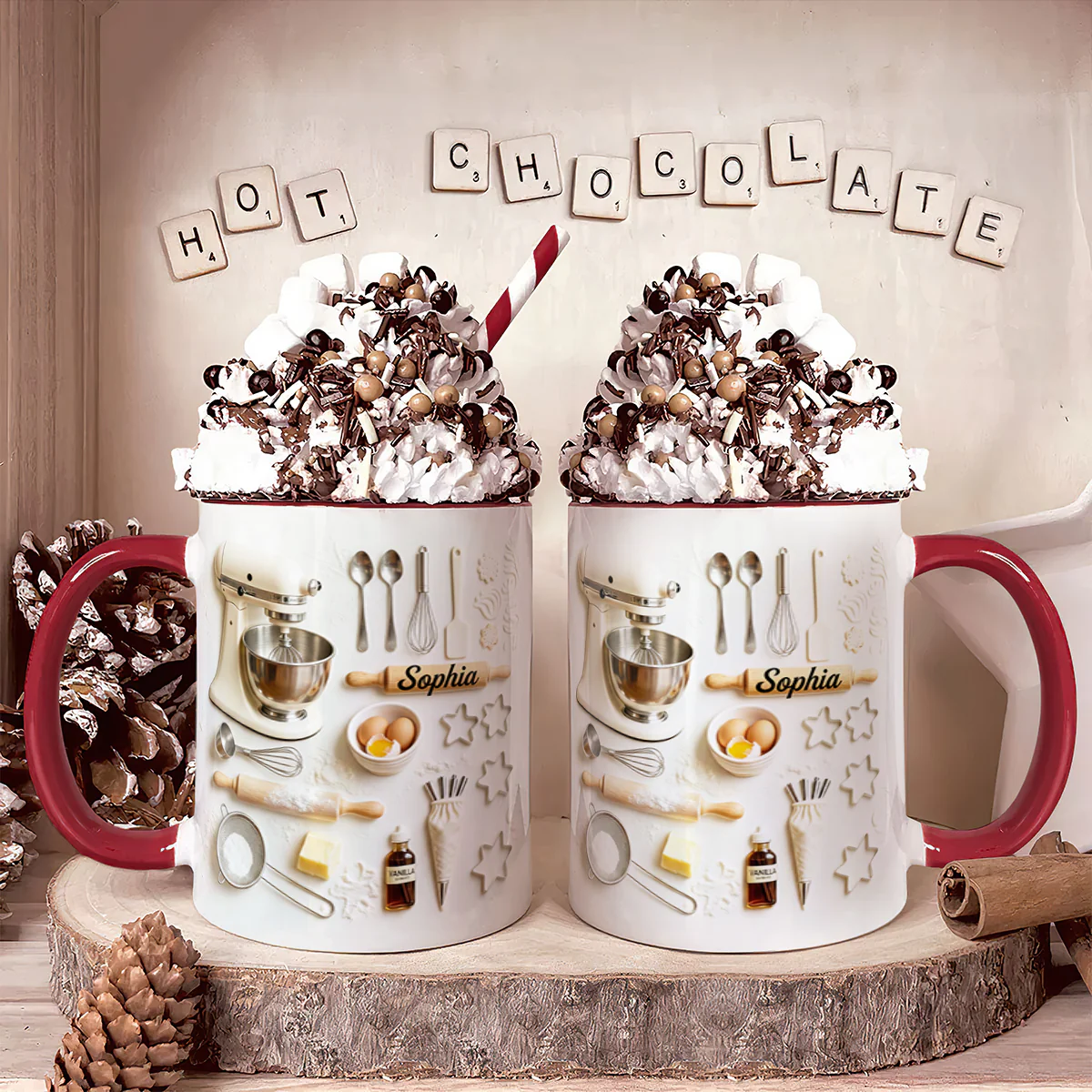 Love Baking - Personalized Accent Mug - Image 4