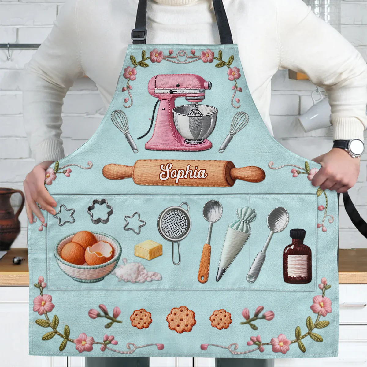 Love Baking - Personalized Apron With Pocket - Image 4