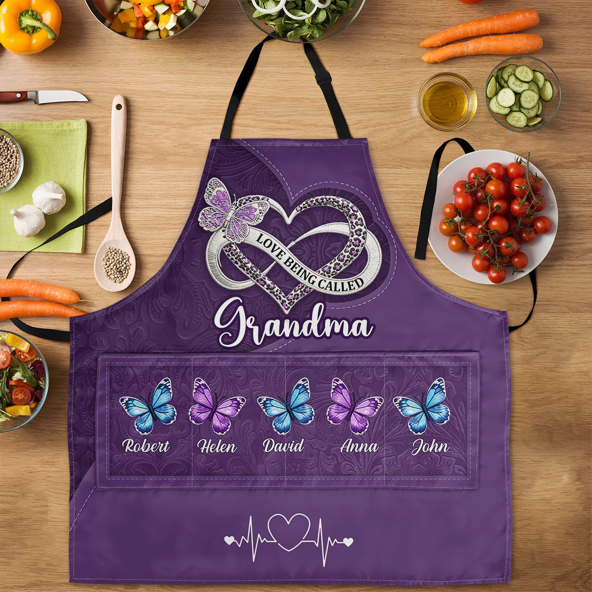Love Being Called Grandma - Personalized Apron With Pocket