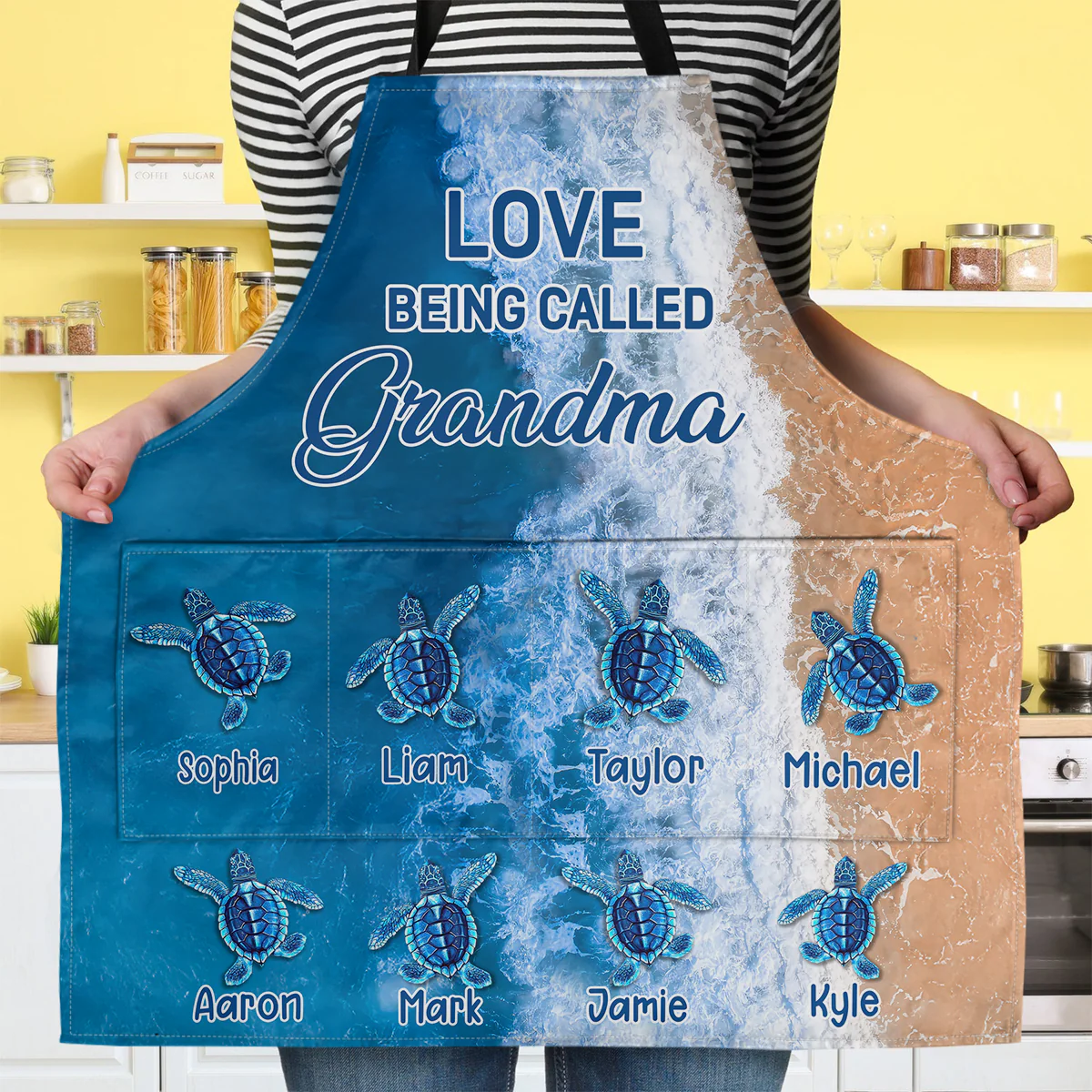 Love Being Called Grandma - Personalized Apron With Pocket - Image 3