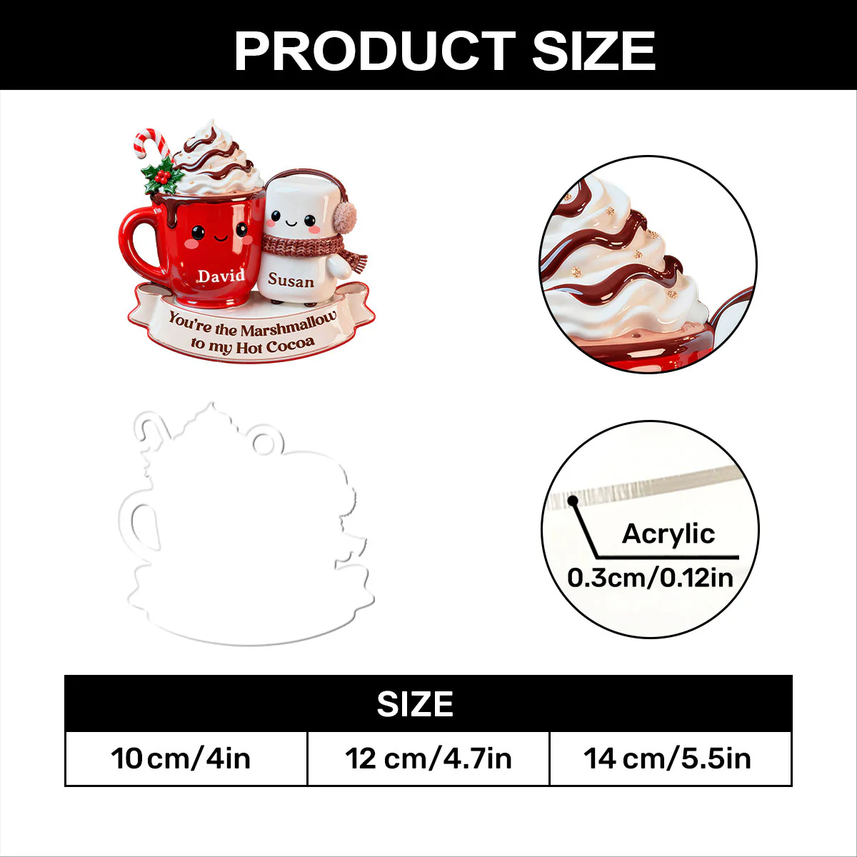 Love Brews Like Hot Cocoa - Personalized 1-Layer Acrylic Ornament - Image 7